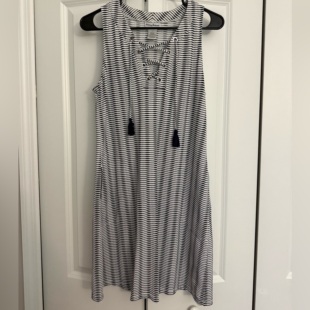 Tommy Bahama Navy and White Striped Top